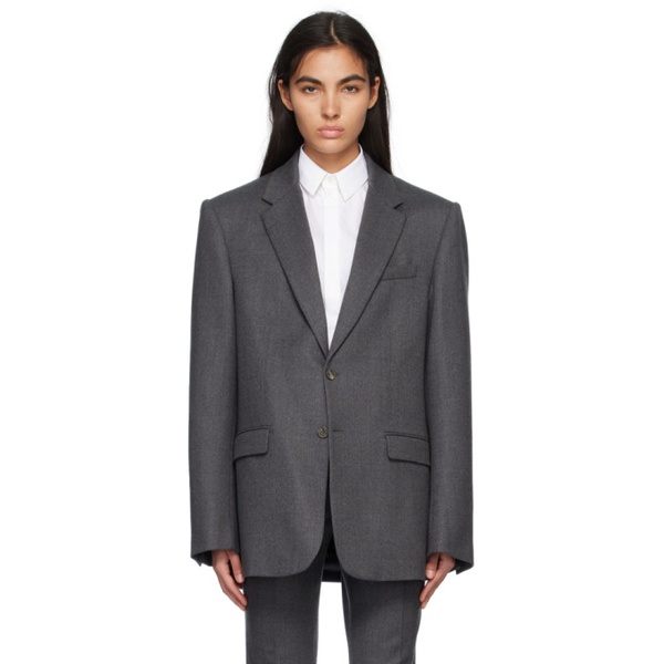  워드로브 NYC WARDROBE.NYC Gray Single-Breasted Blazer 231277F057003