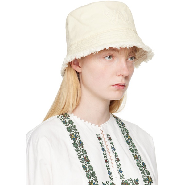 막스마라 Weekend 맥스마라 Max Mara 오프화이트 Off-White Frayed Bucket Hat 241183F015000