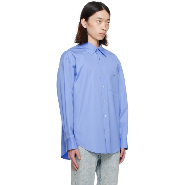  우영미 WOOYOUNGMI Blue Chest Pocket Shirt 241704M192026