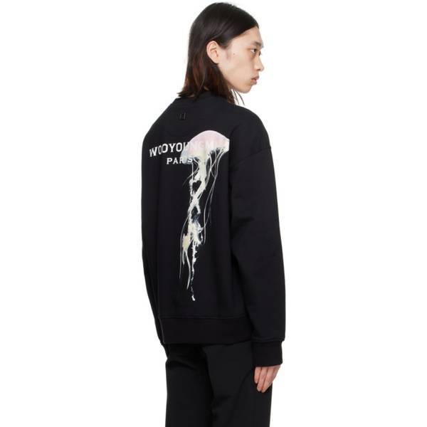  우영미 WOOYOUNGMI Black Luminous Jellyfish Sweatshirt 241704M204005