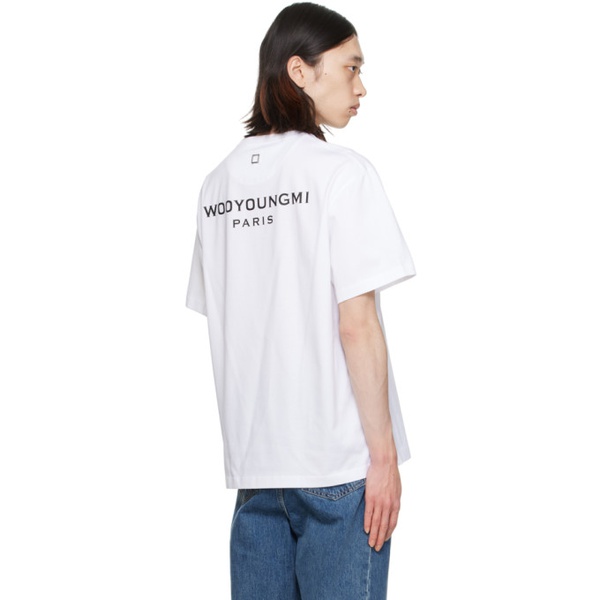  우영미 WOOYOUNGMI White Printed T-Shirt 241704M213016
