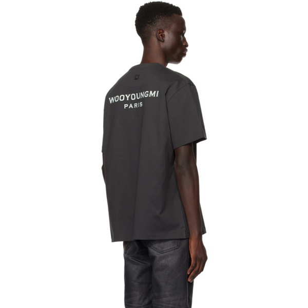  우영미 WOOYOUNGMI Gray Printed T-Shirt 241704M213015