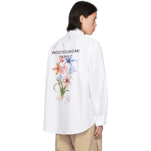  우영미 WOOYOUNGMI White Flower Print Shirt 241704M192029