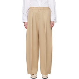 우영미 WOOYOUNGMI Beige Wide Trousers 241704F087003