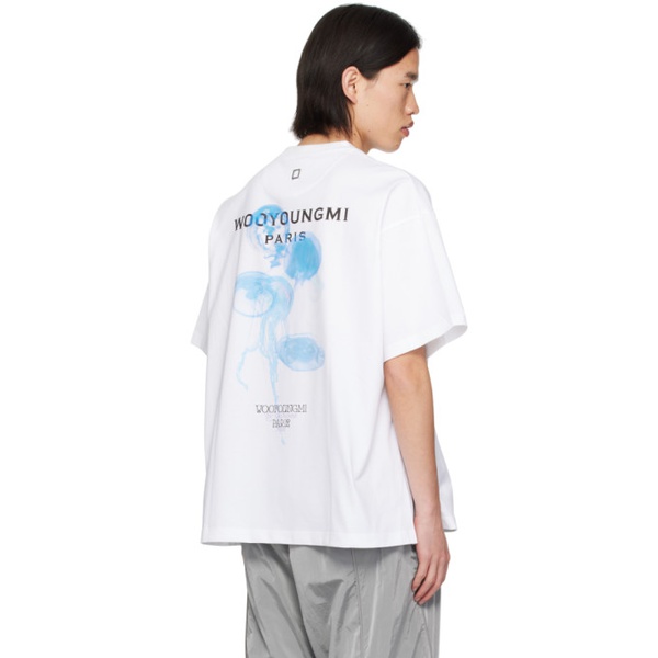  우영미 WOOYOUNGMI White Luminous Jellyfish T-Shirt 241704M213020