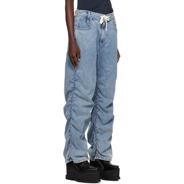  우영미 WOOYOUNGMI Blue Shirring Jeans 241704F069000