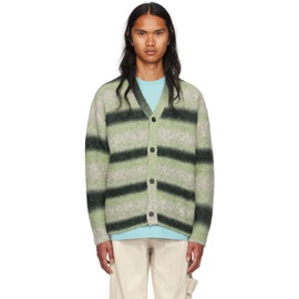 우영미 WOOYOUNGMI Green Striped Cardigan 232704M200002