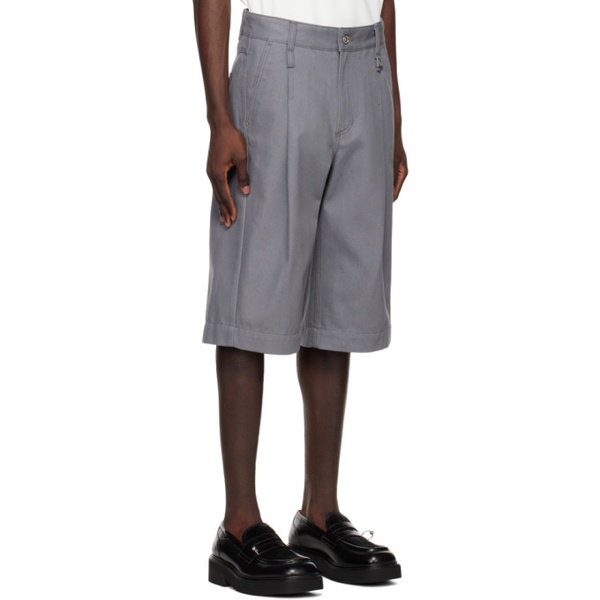  우영미 WOOYOUNGMI Gray Pleated Shorts 231704M193016