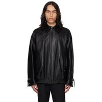 우영미 WOOYOUNGMI Black Banding Leather Jacket 232704M181005