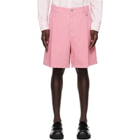 우영미 WOOYOUNGMI Pink Pleated Shorts 231704M193015