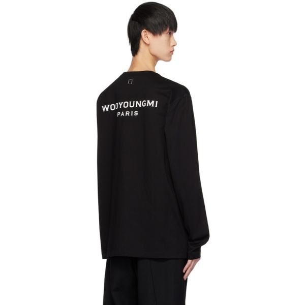  우영미 WOOYOUNGMI Black Printed Long Sleeve T-Shirt 232704M213000