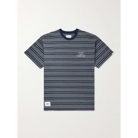 WTAPS Logo-Embroidered Striped Cotton-Jersey T-Shirt 1647597310971253