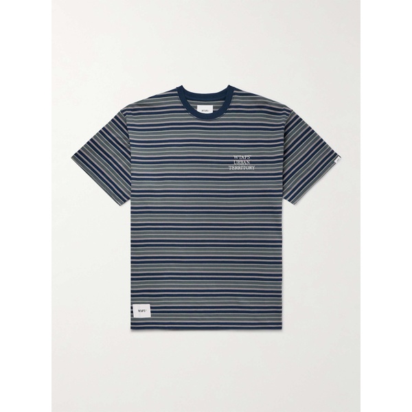  WTAPS Logo-Embroidered Striped Cotton-Jersey T-Shirt 1647597310971253