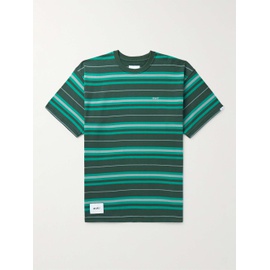 WTAPS Appliqued Logo-Embroidered Striped Cotton-Jersey T-Shirt 1647597310971241