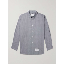 WTAPS Button-Down Collar Logo-Print Prince of Wales Checked Cotton Shirt 1647597324624389