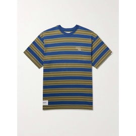 WTAPS Logo-Embroidered Striped Cotton-Jersey T-Shirt 1647597324624284