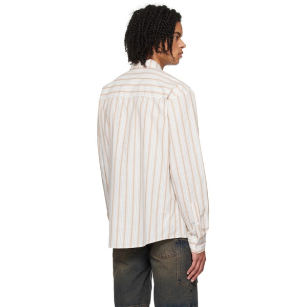  WYNN HAMLYN Brown & 오프화이트 Off-White Striped Shirt 241401M192000