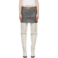 WYNN HAMLYN Gray Zip Leather Miniskirt 241401F090000