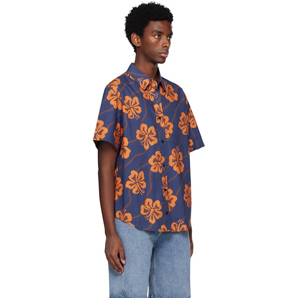  WYNN HAMLYN Orange & Blue Miranda Shirt 231401M192004