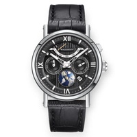 MEN'S Multimatic II Calfskin Black Dial Watch Waldhoff Multimatic II Obsidian Black