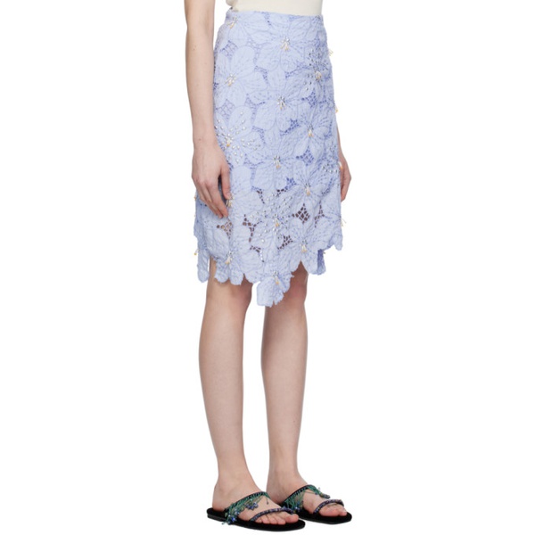  웨일즈 보너 Wales Bonner Blue Constellation Midi Skirt 241752F090000