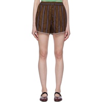 웨일즈 보너 Wales Bonner Brown & Blue Life Shorts 241752F088004