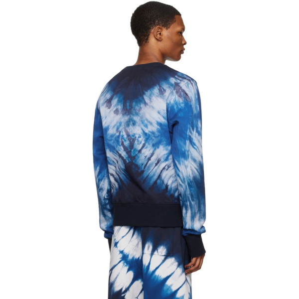  웨일즈 보너 Wales Bonner Blue Tie-Dye Sweatshirt 231752M204000