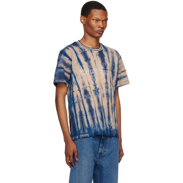  웨일즈 보너 Wales Bonner Blue & Beige Tie-Dye T-Shirt 231752M213001