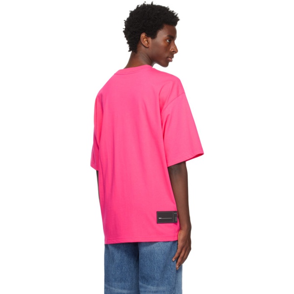  웰던 We11done Pink Printed T-Shirt 232327M213031