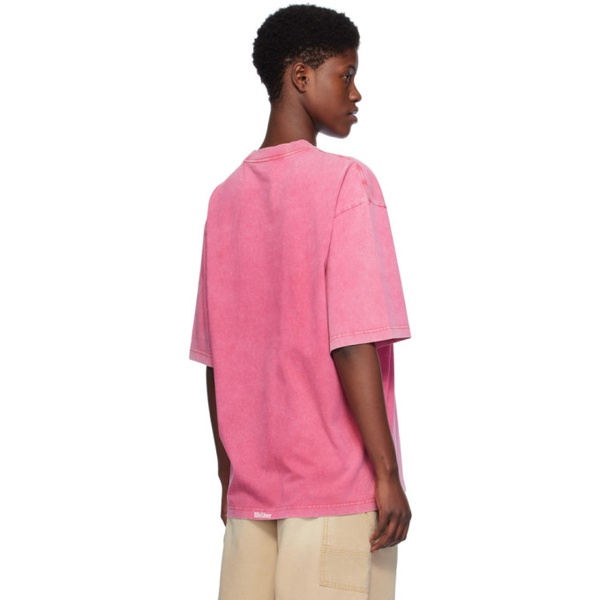  웰던 We11done Pink Vintage Horror T-Shirt 241327F110025