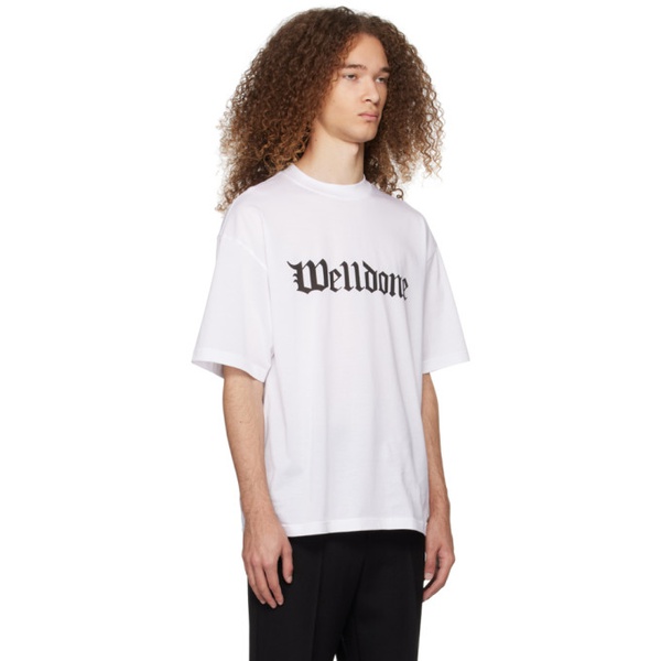  웰던 We11done White Gothic T-Shirt 241327M213026