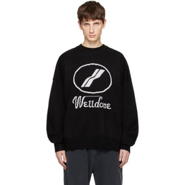 웰던 We11done Black JQD Sweater 241327M201004