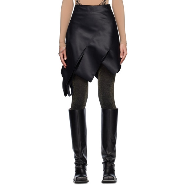  웰던 We11done Black Asymmetric Miniskirt 231327F090005