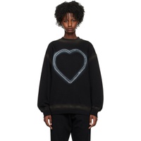 웰던 We11done Black Heart Choker Sweatshirt 231327F098000