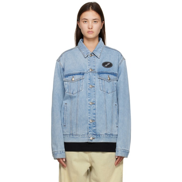  웰던 We11done Blue Oversized Denim Jacket 232327F060001