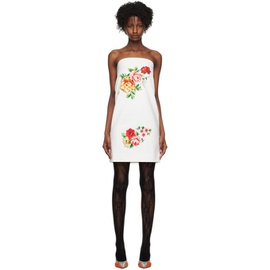 웰던 We11done White Printed Minidress 231327F090004