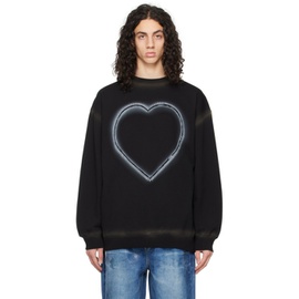 웰던 We11done Black Heart Choker Sweatshirt 231327M204007