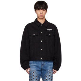 웰던 We11done Black Print Denim Jacket 222327M177005