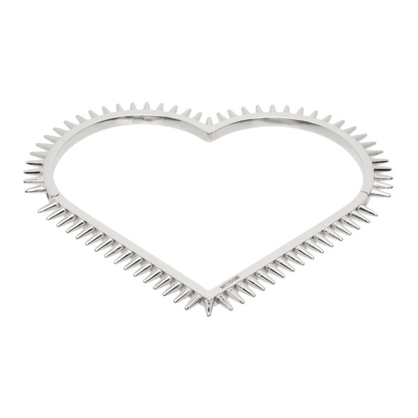  웰던 We11done Silver Spike Heart Bracelet 231327F020001