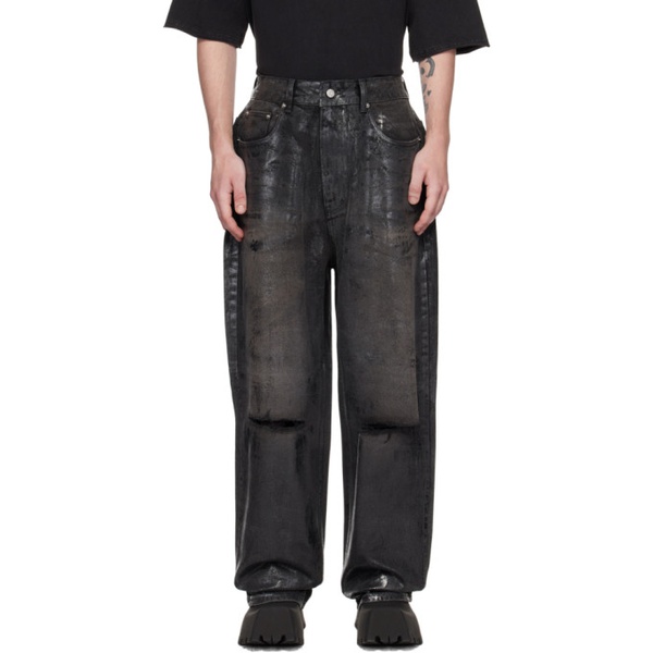  웰던 We11done Black Foil Coated Jeans 231327M186000