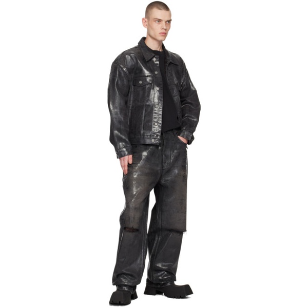  웰던 We11done Black Foil Coated Jeans 231327M186000