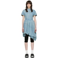 웰던 We11done Blue Denim Mini Dress 221327F052000