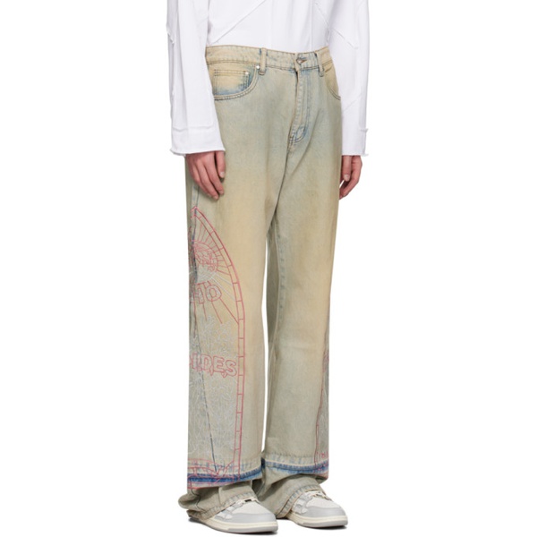  Who Decides War Blue Embroidered Jeans 241389M186007