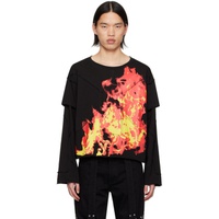 Who Decides War Black Flame Long Sleeve T-Shirt 241389M213063