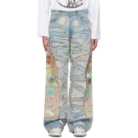 Who Decides War Blue Embroidered Jeans 241389M186013