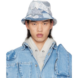 Who Decides War Blue Thorn Wrapped Grid Bucket Hat 241389M140004