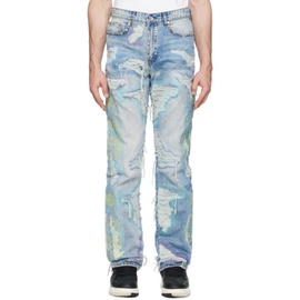 Who Decides War Blue Embroidered Jeans 241389M186015