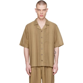 XENIA TELUNTS Brown Stripe Summer V.1 Shirt 241955M192004