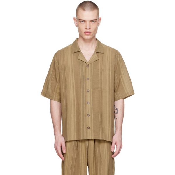  XENIA TELUNTS Brown Stripe Summer V.1 Shirt 241955M192004