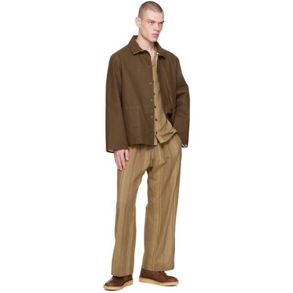  XENIA TELUNTS Brown Stripe Summer V.1 Shirt 241955M192004